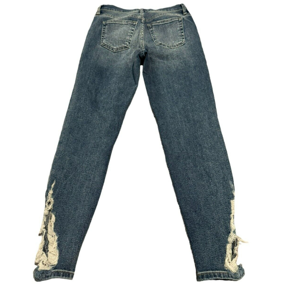 Free People Blue Distressed Straight Jeans Womens Size 26 - Picture 2 of 6